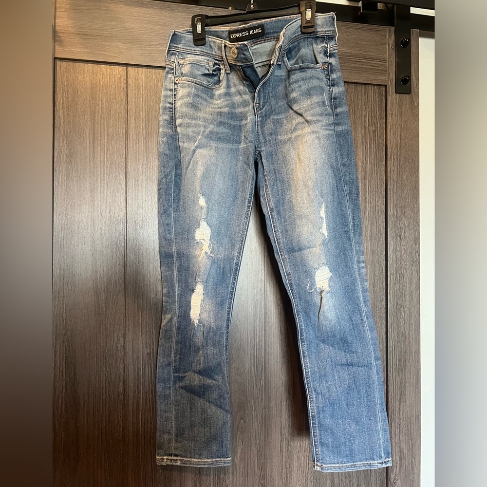 Express Mia Mid Rise Cropped Jean Leggings